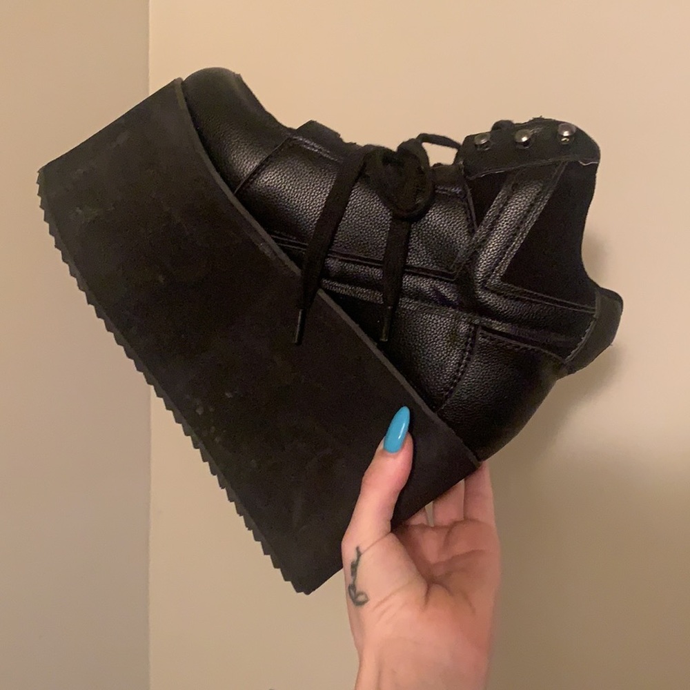 YRU black platform sneaker size 7 (worn around the house ) LOVE them but moming